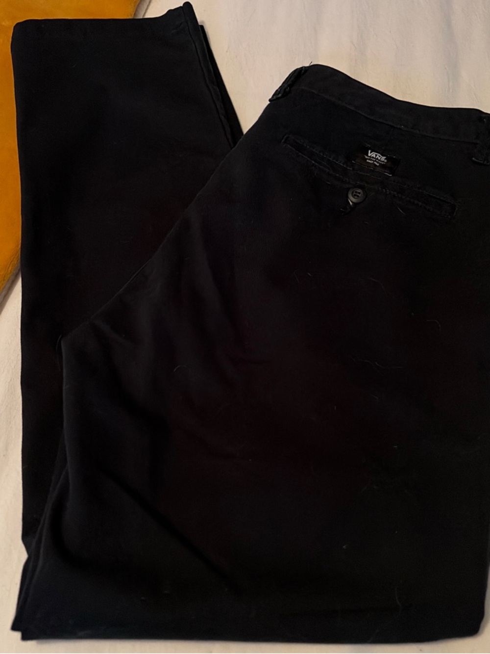 Vans Black Chino Pants with Back Button Pocket